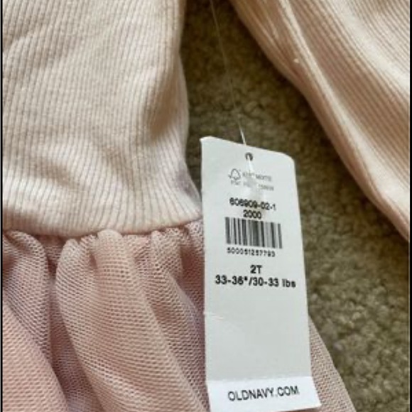 Brand New With Tags ~ 2T Toddler Girls ~ Old Navy Long Sleeve Light Pink Dress - Picture 2 of 6